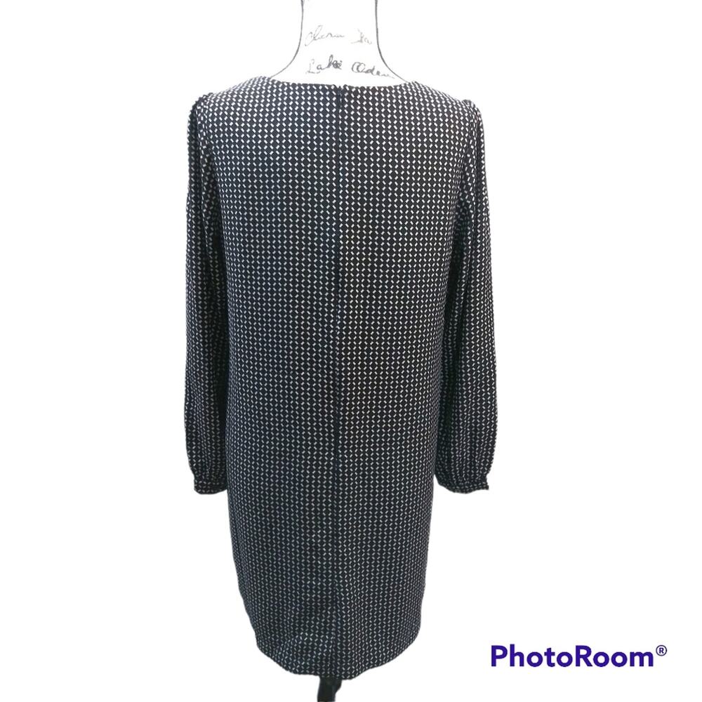 Lila Rose Black White Geometric Print Shift Dress Size 6 - Picture 2 of 10